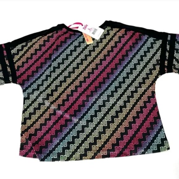 Justice Girls' Patterned Short Sleeve Graphic Tee Black Rainbow- L - Picture 5 of 6